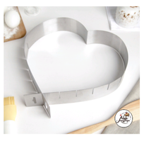 Фото Форма разъёмная для выпечки кексов «Сердце», с регулируемым размером: 14,5-26,5 см