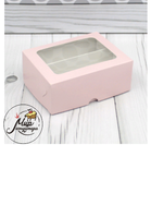 Фото Коробка 10 макарон с окном Розовый
