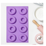 Фото Форма для выпечки Доляна «Пончики», 28,5×17 см, 8 ячеек (d=6,3 см), цвет МИКС