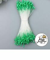 Фото Тычинки для искусственных цветов "Капельки светло-зелёные" длина 6 см