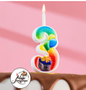 Свеча для торта цифра "Подарок" 3