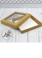 Фото Коробка для пряников, печенья 20*20*3 см с окном Крафт