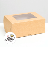 Фото Упаковка на 6 мини-капкейков крафт с окном, 18,6 х 13,1 х 8 см