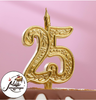 Свеча для торта цифра "Юбилейная" 25, золотая