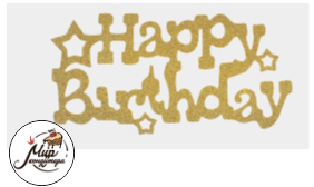Топпер Happy Birthday со звёздами, цвет золото