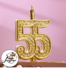 Свеча для торта цифра "Юбилейная" 55, золотая