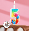 Свеча для торта цифра "Подарок" 5