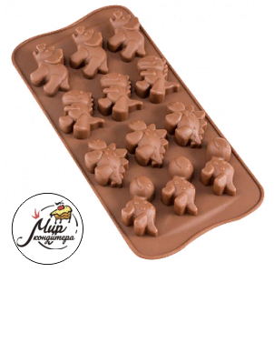 Форма силиконовая для шоколада "Динозавры"