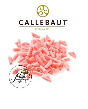 Шоколадные завитки клубничные, Callebaut, 50 гр, 1 шт
