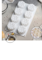 Фото Форма для муссовых десертов и выпечки Доляна «Вихрь», 29,5×17×3,5 см, 8 ячеек, d=6,2 см, цвет белый