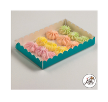 Фото Коробочка для печенья с PVC крышкой, зеленая, 22 х 15 х 3 см