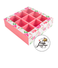 Коробка для 9 конфет с разделите "Фламинго и цветы", 1 шт