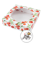 Фото Коробка для печенья "Красные тюльпаны" с окном 12*12*3 см