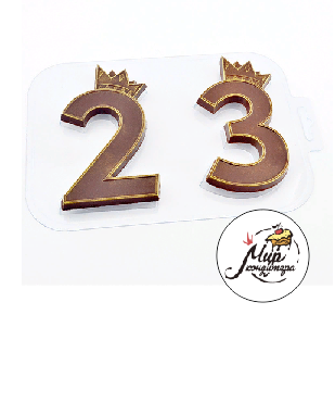 Форма для шоколада "Королевские Цифры 23 " пластик