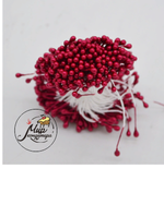 Фото Тычинки для цветов из мастики -красный