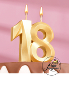 Фото Свеча в торт "Грань", цифра 18, золотой металлик, 7.8 см