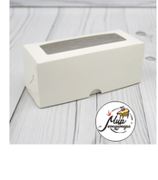 Фото Коробка для 5 макарон с окном Белая