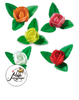 Вафельные Цветы розы ассорти 45мм. 4 шт