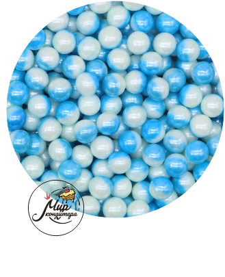 Посыпка Mr.Flavor Микс шарики перламутровые бело-голубые 7мм, 50 гр
