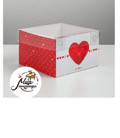 Фото Коробка на 4 капкейка Ja t`aime, 16 × 16 × 10 см