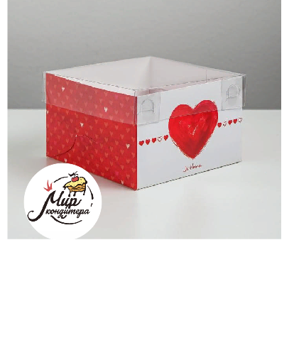 Коробка на 4 капкейка Ja t`aime, 16 × 16 × 10 см