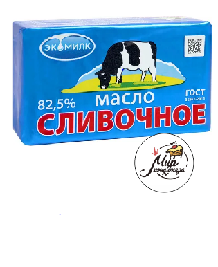 Масло 82,5% ЭКОМИЛК Сливочное 380гр