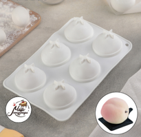 Фото Форма для муссовых десертов и выпечки  «Персик», 26×16,7 см, цвет белый