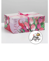 Фото Коробка для капкейков с PVC крышкой «Тюльпаны», 23 × 16 × 10 см