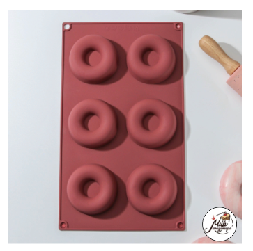 Форма для выпечки Доляна «Сладости.Пончики», 29×17 см, 6 ячеек, цвет МИКС
