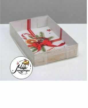 Коробка для кондитерских изделий «Новогодний бант», 17 × 12 × 3 см