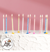 Фото Свеча для торта «Яркая полоска» (набор 24 шт и 12 подставок)