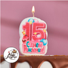 Свеча для торта цифра "С Днём Рождения" "15" розовая*
