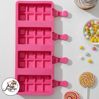 Фото Форма для леденцов и мороженого «Вафельный рожок», 25,6×14,5 см, 4 ячейки (9,2×4,8 см), цвет МИКС