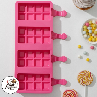 Форма для леденцов и мороженого «Вафельный рожок», 25,6×14,5 см, 4 ячейки (9,2×4,8 см), цвет МИКС
