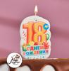 Свеча для торта цифра "С Днём Рождения" "18" оранжевая, 5х8,5см