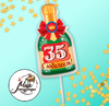 Свеча в торт бутылка шампанского, "35 С днем рождения!"