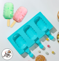 Фото Форма для мороженого «Эскимо волна», 19,4×13 см, 3 ячейки (7×4 см), цвет МИКС