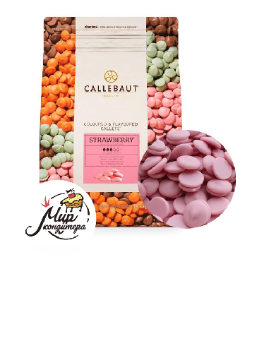 Розовый шоколад со вкусом клубники, Callebaut, 100 гр, 1 шт 