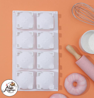 Фото Форма для муссовых десертов и выпечки «Квадро», 29,5×17 см, 8 ячеек (6×6×4 см), цвет белый