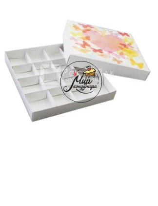 Коробка для 16 конфет с дизайном 