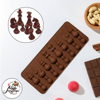 Фото Форма для льда и шоколада «Шахматы», 20,6×8,8 см, 16 ячеек, цвет шоколадный
