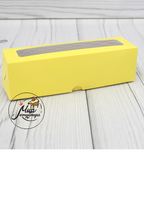 Фото Коробка для 7 макаронс с окном 19х5,5х5,5 см Лимонный