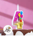 Фото Свеча в торт "Воздушные шарики", цифра "4", 12 см