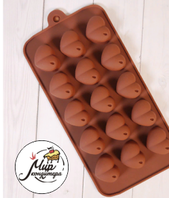 Фото Форма силиконовая для шоколада "Сердечки" (с точкой) 21*10,5 см, 15 ячеек