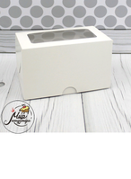 Фото Коробка 2 капкейка с окном белая