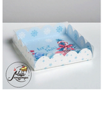 Фото Коробка для кондитерских изделий с PVC крышой «Морозное утро», 13 х 13 х 3 см