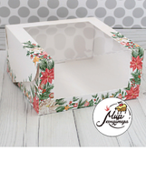 Фото Коробка для торта Рождественская 22,5 х 22,5 х 11 см.